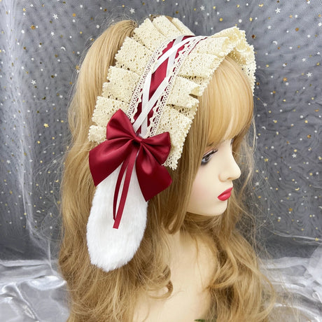イベント・ハロウィングッズ｜ウサギ耳ロリータ風ヘアーバンド