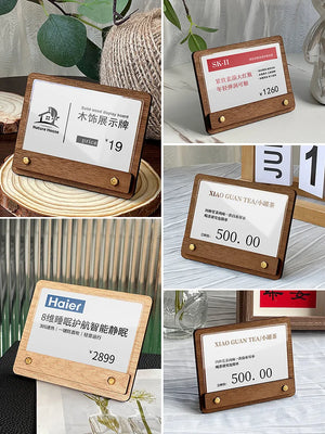 木製価格表示板・カードホルダースタンド