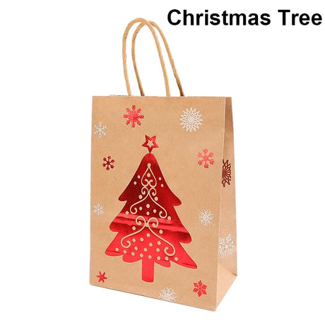 イベント・クリスマス装飾｜クラフト紙クリスマス柄ギフトバッグセット(1枚～10枚入)