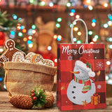 イベント・クリスマス装飾｜紙製サンタ＆雪だるま柄ギフトバッグ(1枚～24枚入)