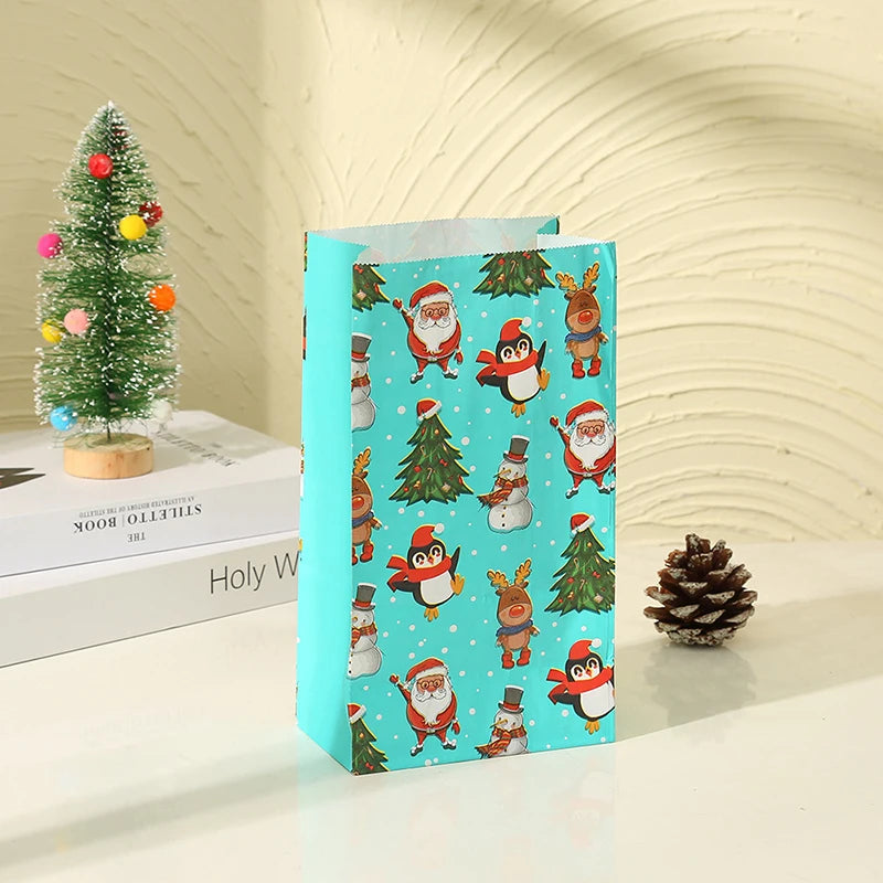 イベント・クリスマス装飾｜クリスマス柄紙製バッグセット(8個)