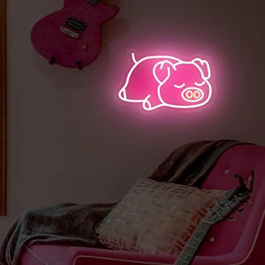 かわいい豚のLEDネオンサイン（ネオン看板） 調光可能