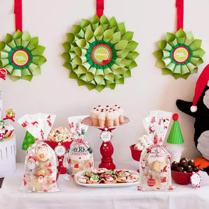 イベント・クリスマス装飾｜透明クリアギフトバッグ 50個セット