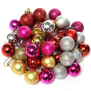 イベント・クリスマス装飾｜24個入り グリッター クリスマスツリーボール