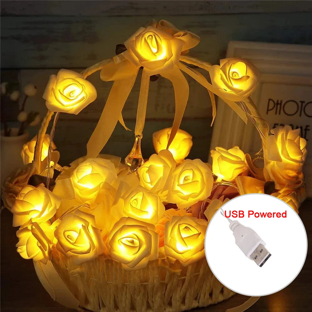 RGBローズフラワーLEDライト 1.5m〜10m