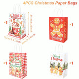 イベント・クリスマス装飾｜クリスマスクラフト紙ギフトバッグセット(4枚入)
