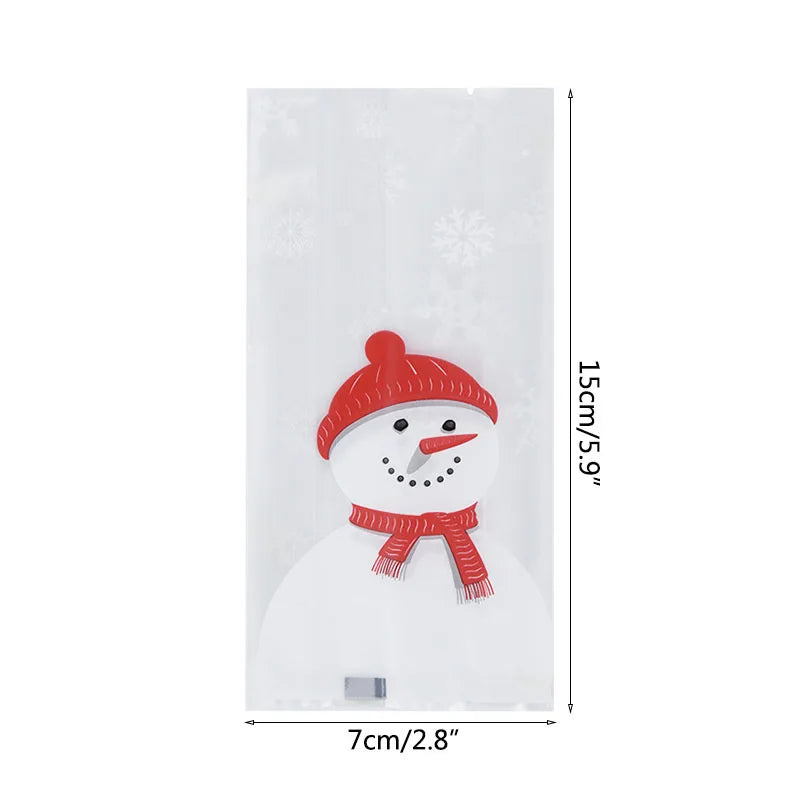 イベント・クリスマス装飾｜ビニール製スノーマン柄ギフトバック(50個入 )