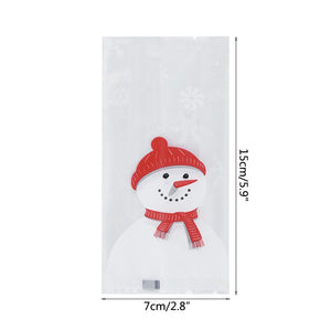 イベント・クリスマス装飾｜ビニール製スノーマン柄ギフトバック(50個入 )