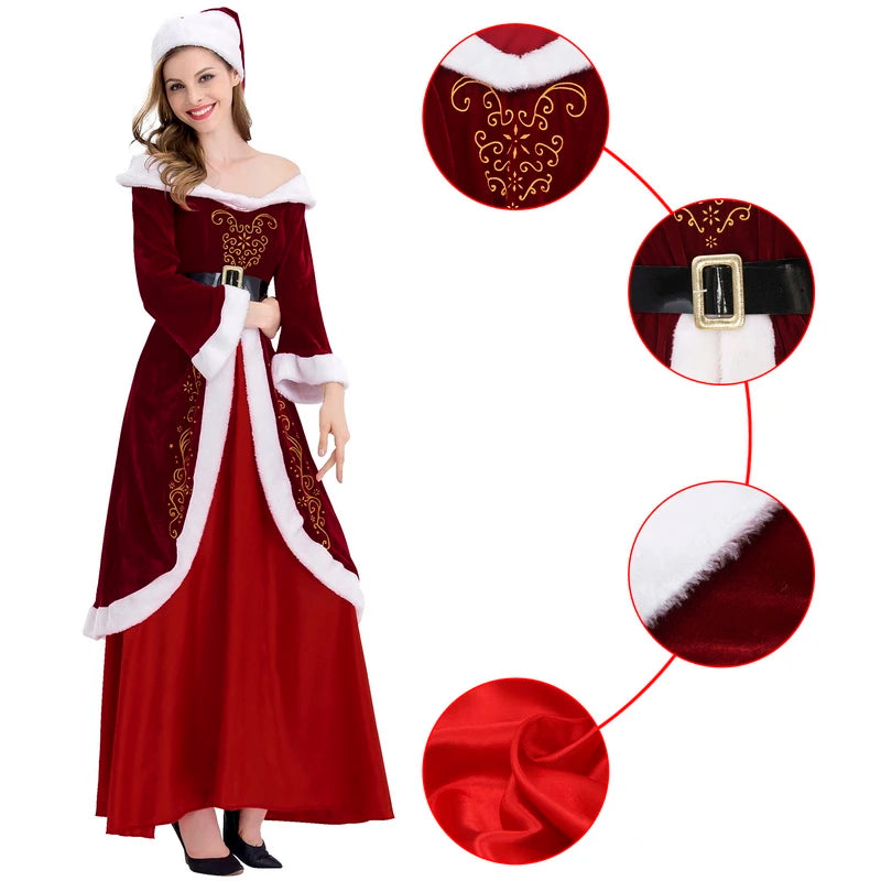 イベント・クリスマスグッズ｜サンタクロース風ドレス コスチューム(M～XXL)