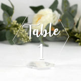 イベント・結婚式装飾｜透明アクリル六角形テーブルサインセット
