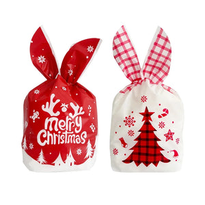イベント・クリスマス装飾｜ウサギ型ビニール製ギフトバッグセット (50個)