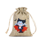 イベント・ハロウィングッズ｜ハロウィン柄リネン巾着キャンディバッグセット
