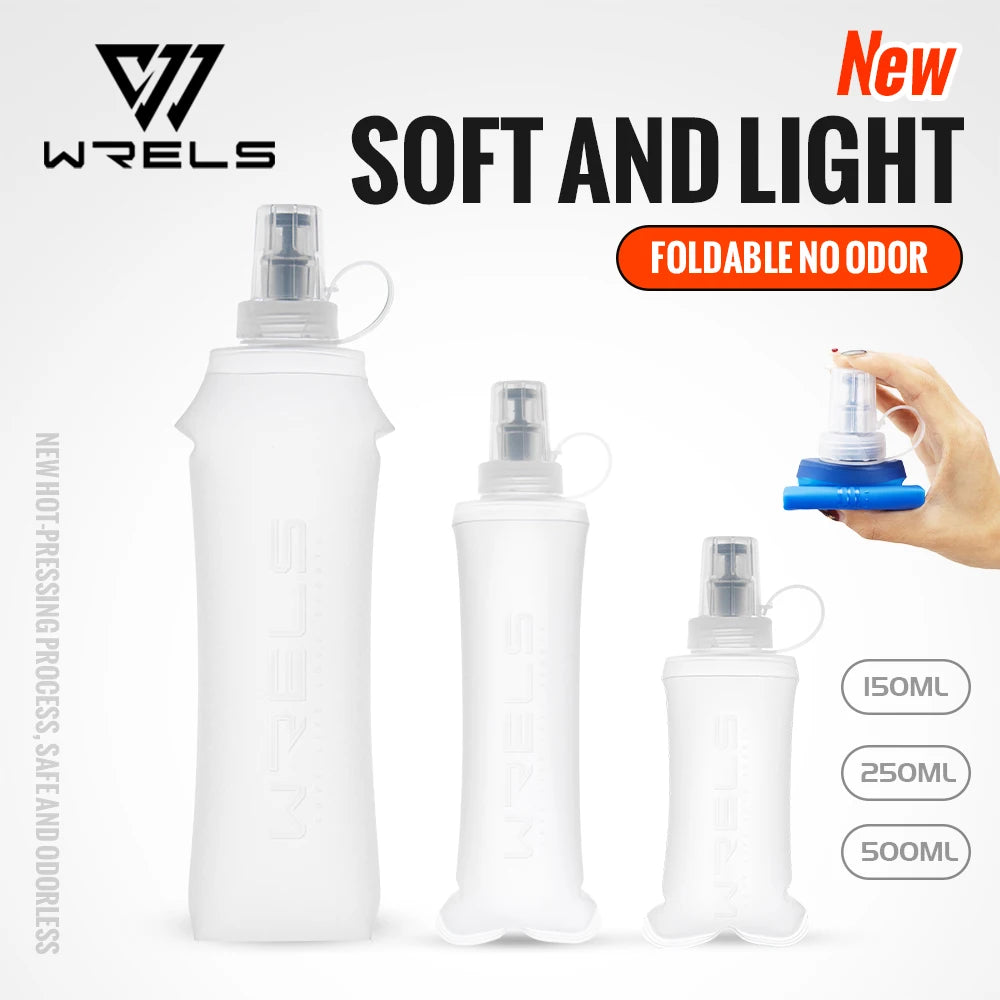 |イベント・ノベルティ用品 | コンパクト収納 ソフトウォーターボトル ブルー | 150ml/250ml/500ml