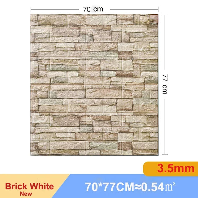 【DIY用】レンガ風ステッカー 70x77cm(5pcs/10pcs）