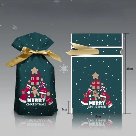 イベント・クリスマス装飾｜ビニール製 クリスマス柄ギフト用バッグ(5個入)