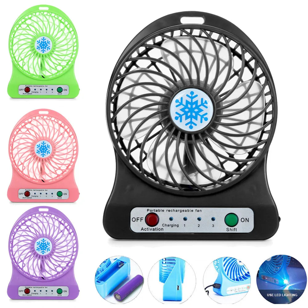 |イベント・ノベルティ用品 | 充電式 LEDライト付きポータブルミニファン