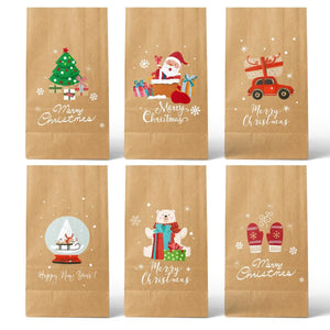イベント・クリスマス装飾｜クリスマス柄ギフトバッグセット(8/12枚 )
