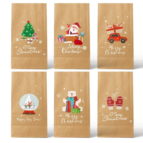 イベント・クリスマス装飾｜クリスマス柄ギフトバッグセット(8/12枚 )