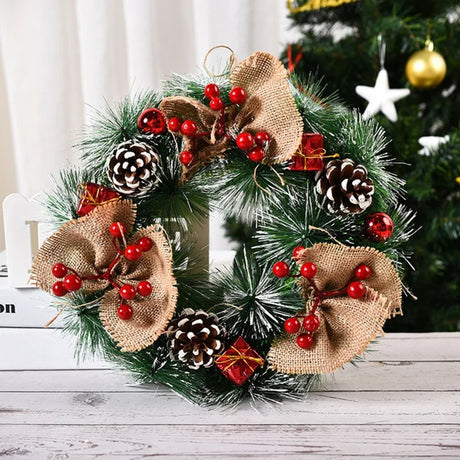イベント・クリスマス装飾｜赤いリース ゴールド窓壁飾り