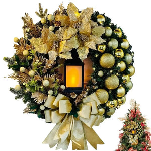 イベント・クリスマス装飾｜ランタン付きクリスマスリース 30cm