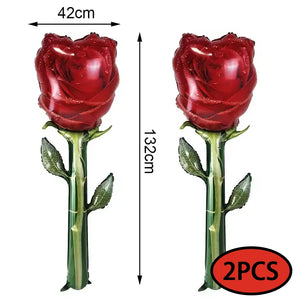 ロマンチックなバラとLOVEホイルバルーンセット