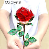 クリスタルローズガラスペーパーウェイトギフト