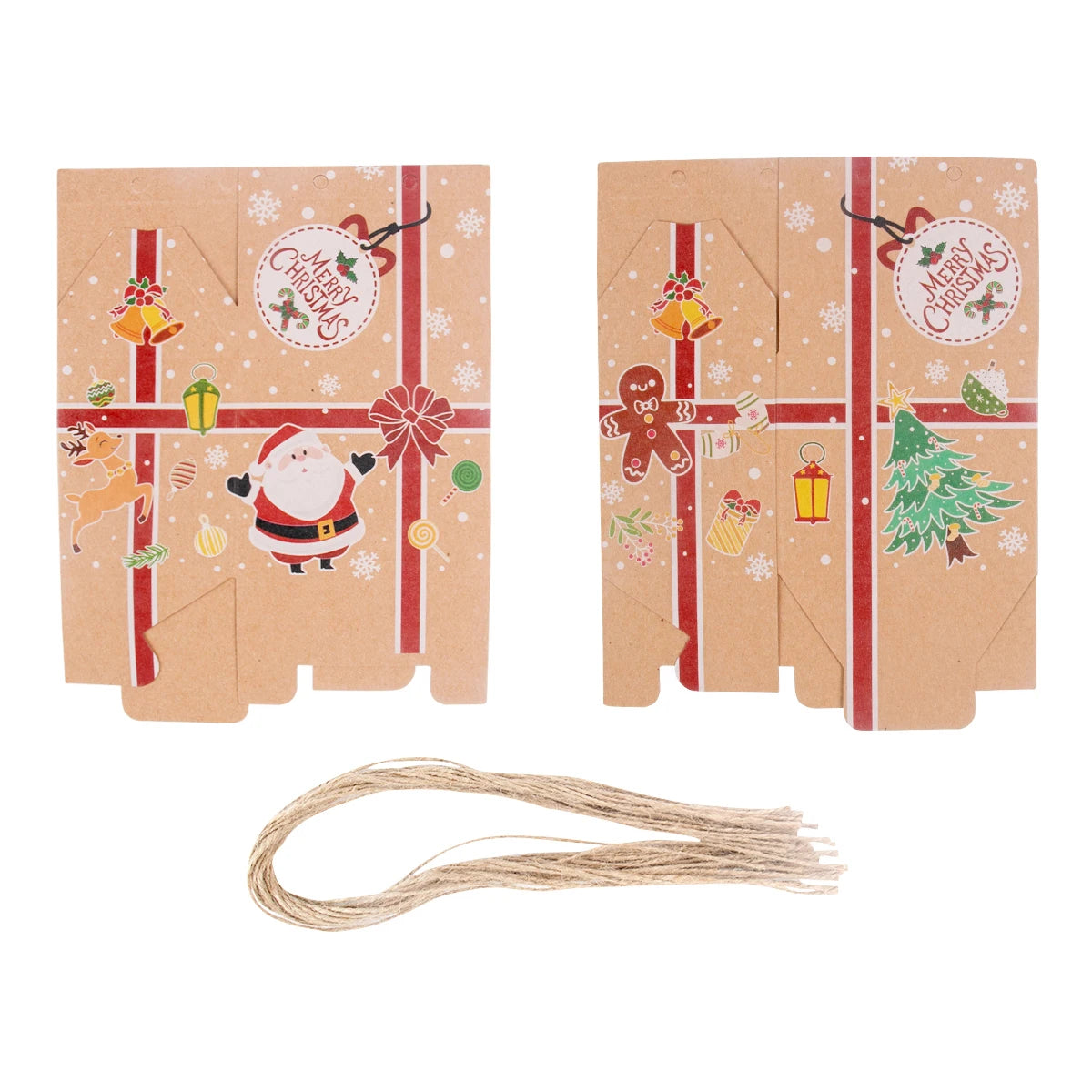 イベント・クリスマス装飾｜クラフト紙製 ギフト用ボックスセット( 20個入）