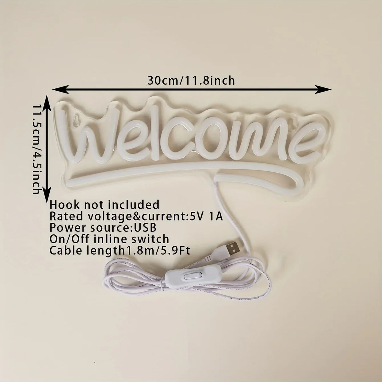 Welcome レインボーカラーLEDネオンサイン（ネオン看板）