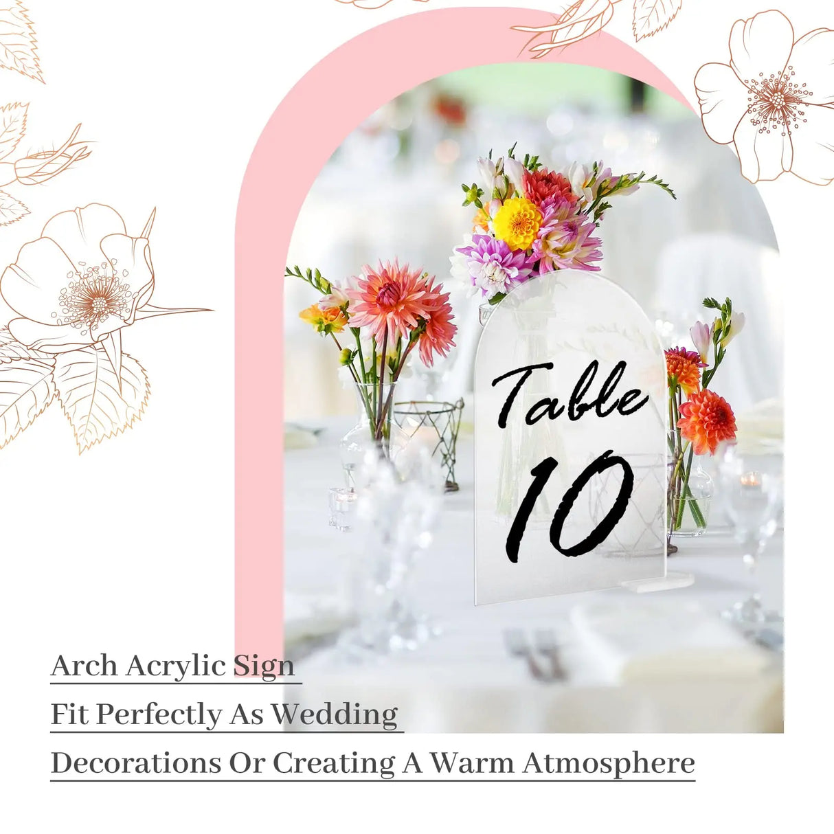 イベント・結婚式装飾｜アクリルアーチサイン スタンド付き 5・10個セット