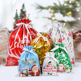 イベント・クリスマス装飾｜ビニール製 クリスマス柄巾着ギフトバック(3/5個入 )