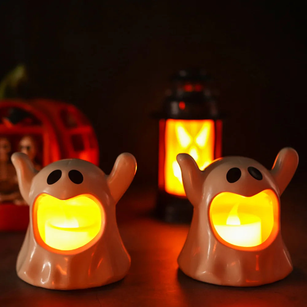 イベント・ハロウィングッズ｜LEDゴーストキャンドルホルダー