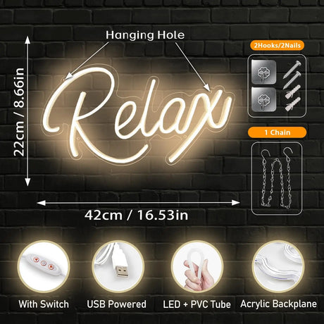 Relax LEDネオンサイン（ネオン看板） 調光機能付き