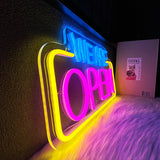 WE ARE OPEN　LEDネオンサイン（ネオン看板）　ブルー・ピンク