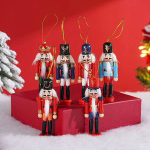 イベント・クリスマス装飾｜木製くるみ割り人形ペンダント6個セット