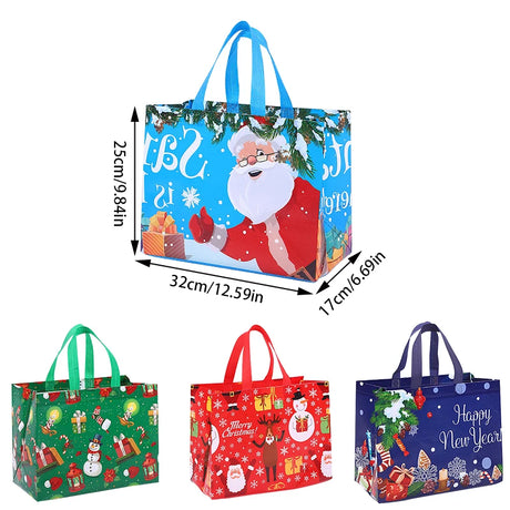 イベント・クリスマス装飾｜不織布トートバッグ型ギフトバックセット(4個/8個)