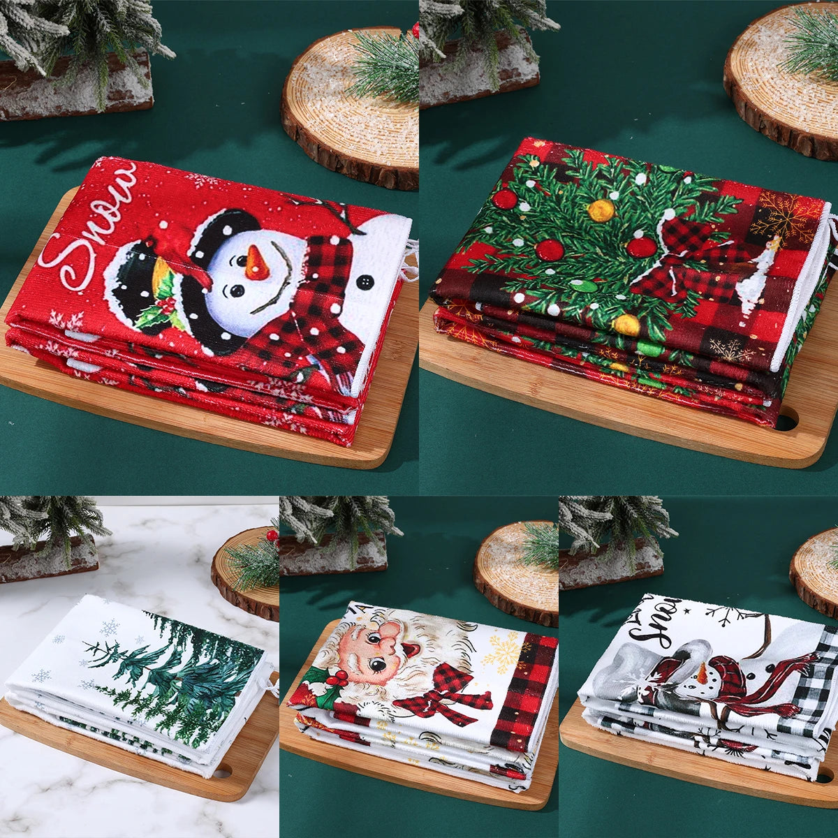 イベント・クリスマスグッズ｜クリスマス柄キッチンタオルセット(1枚/２枚)