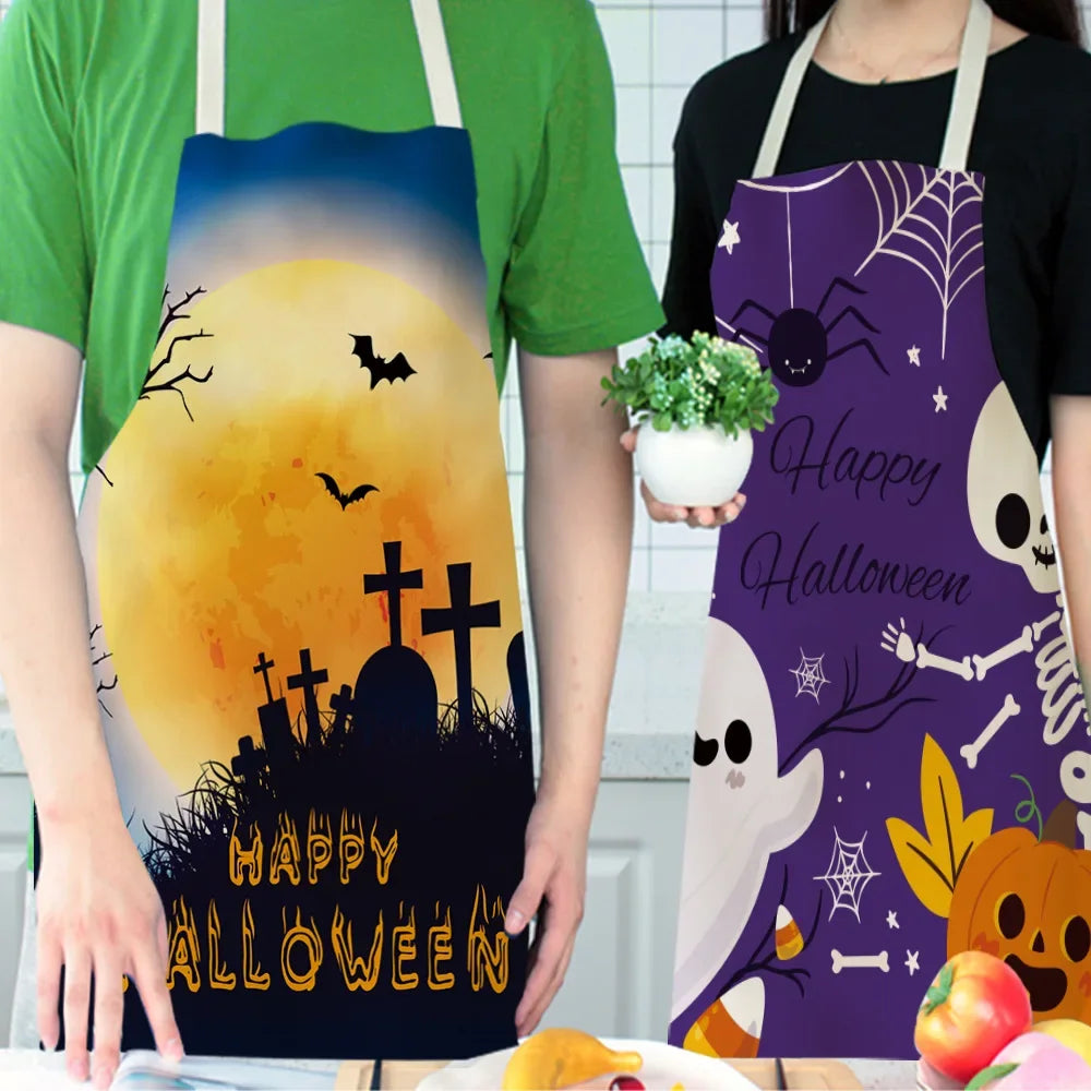 イベント・ハロウィングッズ｜ハロウィン柄プリントエプロ(大人用／子ども用)