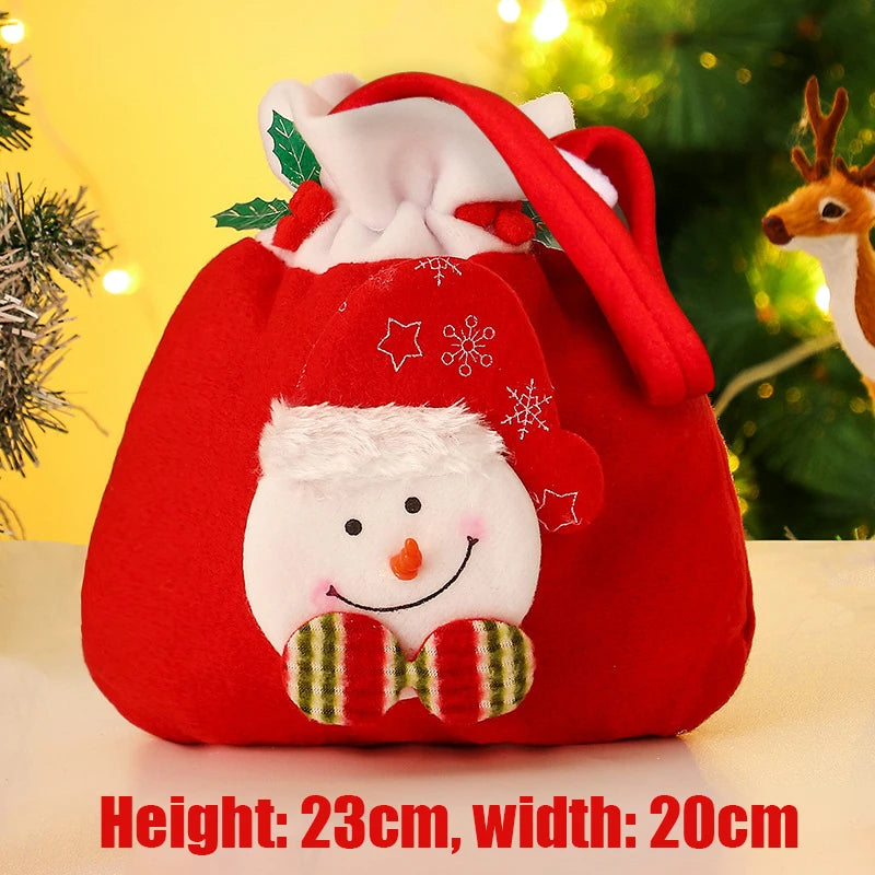 イベント・クリスマス装飾｜クリスマス巾着ギフトバッグセット(1/2/3/4個)
