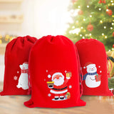 イベント・クリスマス装飾｜クリスマス柄ベルベット巾着バッグセット(XS/S/M/L)