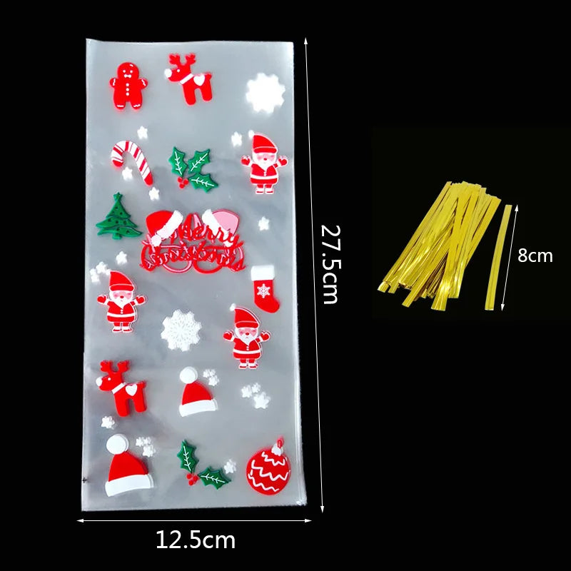 イベント・クリスマス装飾｜ギフト用 ビニール製バッグ (50枚セット)