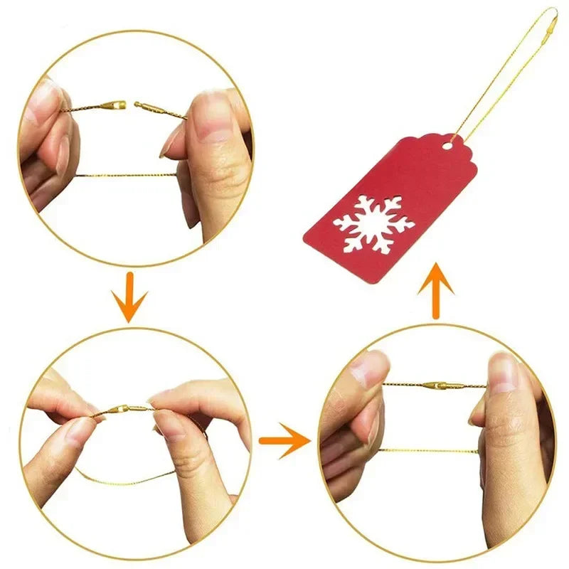 【装飾・手芸用】クリスマス装飾用　20cmポリエステル紐（100本セット）