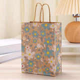 |イベント・ノベルティ用品 | 花柄クラフト紙ギフトバッグ4個セット | W15×H21×D8c