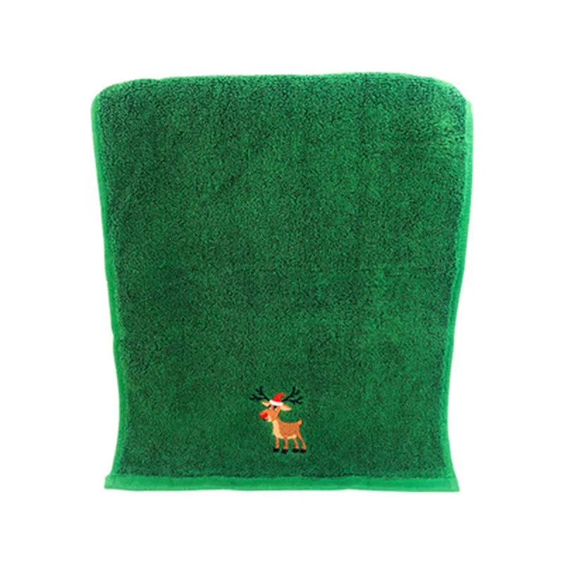 クリスマスグッズ・ ノベルティ用品｜クリスマス柄刺しゅう入りタオル| 45x32cm