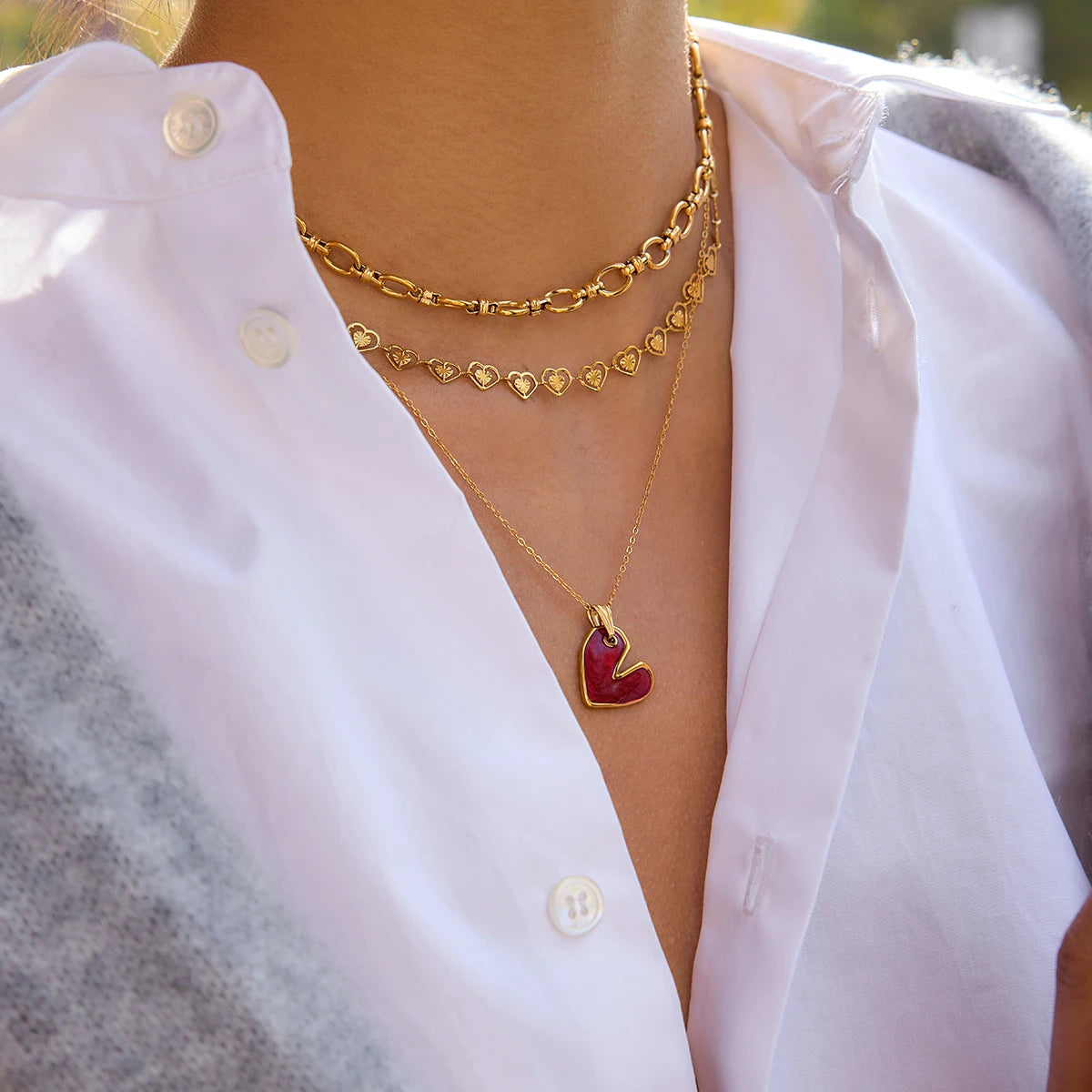 ヴィンテージレッド ラブフープジュエリーセット