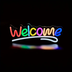 Welcome レインボーカラーLEDネオンサイン（ネオン看板）