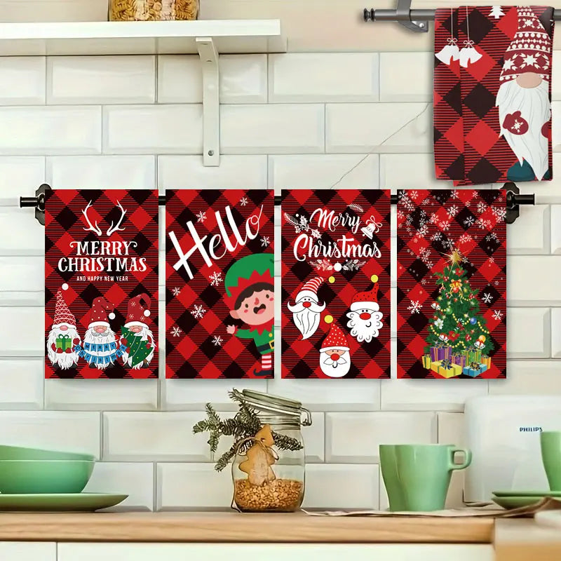 クリスマスグッズ・ ノベルティ用品｜クリスマス柄タオル5枚セット | 40×60c