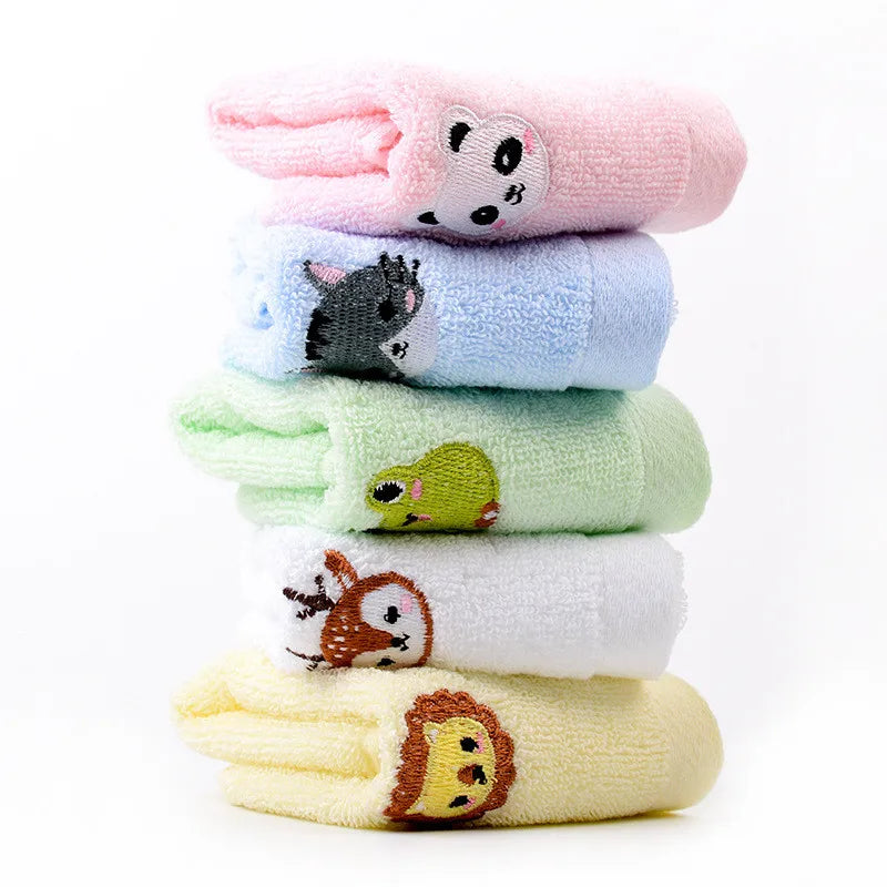 | ノベルティ用品 | 動物刺繍入りコットンフェイスタオル| 25x25c