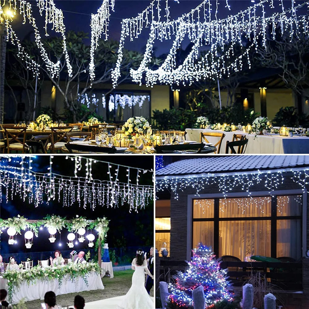イベント・クリスマス装飾｜ソーラー式 屋外用カーテンライト(3.5m)