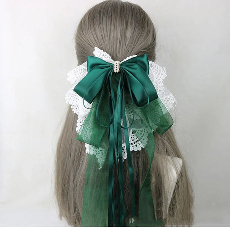 イベント・ハロウィングッズ｜メイド風 特大リボンヘアアクセサリー