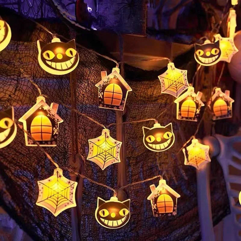 イベント・パーティー装飾｜ハロウィンLEDパンプキンライトストリング(1.5M)